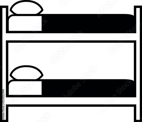 Illustration of bunk bed vector illustration for room design and furniture shop advertising and interior design ideas vector vector