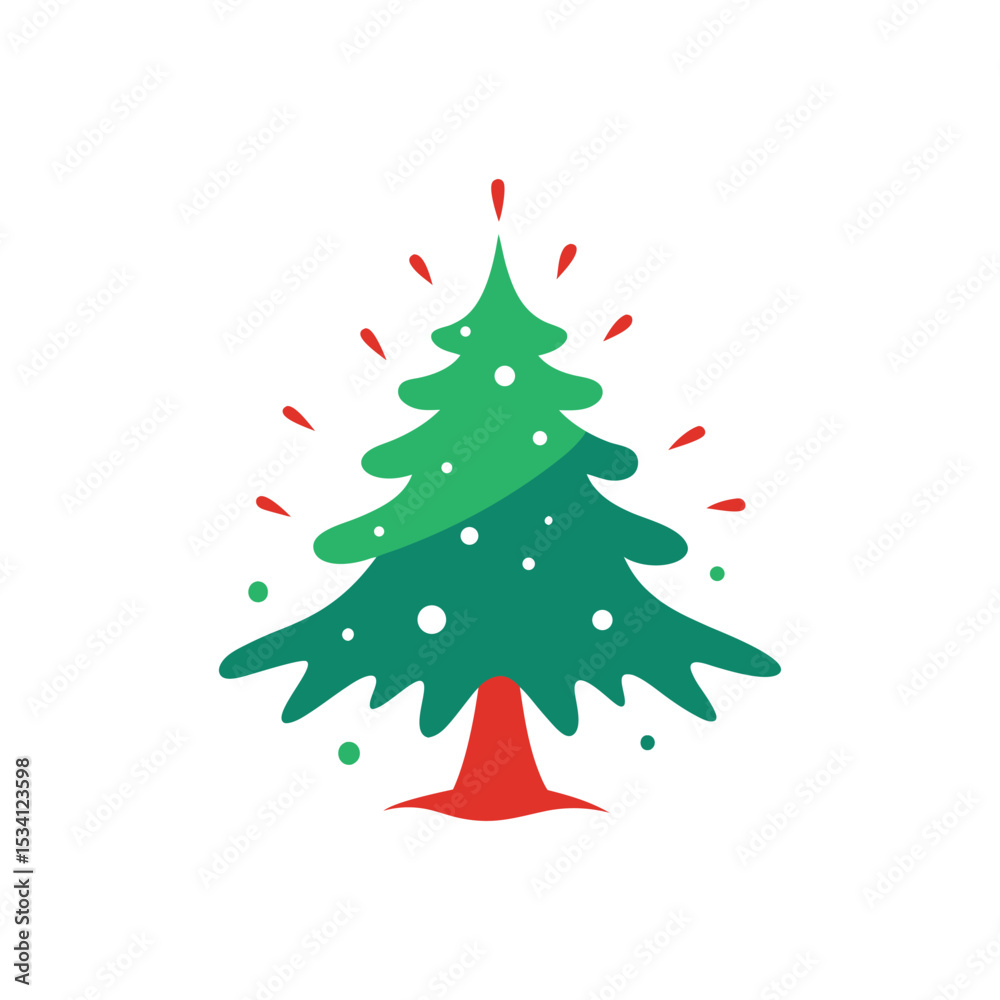 Fototapeta premium christmas tree emerging from paint splash vector