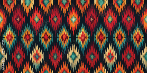 Vibrant geometric pattern in warm tones reflecting cultural artistry.
