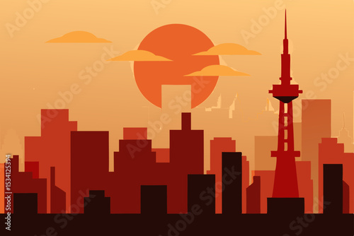 silhouette of a girl in the city