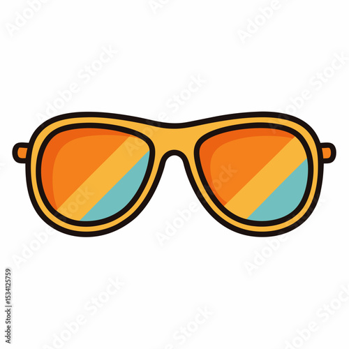 Minimal Sunglasses Vector on White