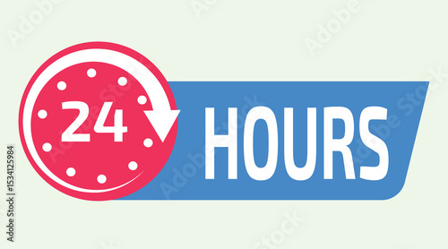 24/7 Service – Vector Icon for Round-the-Clock Support and Availability