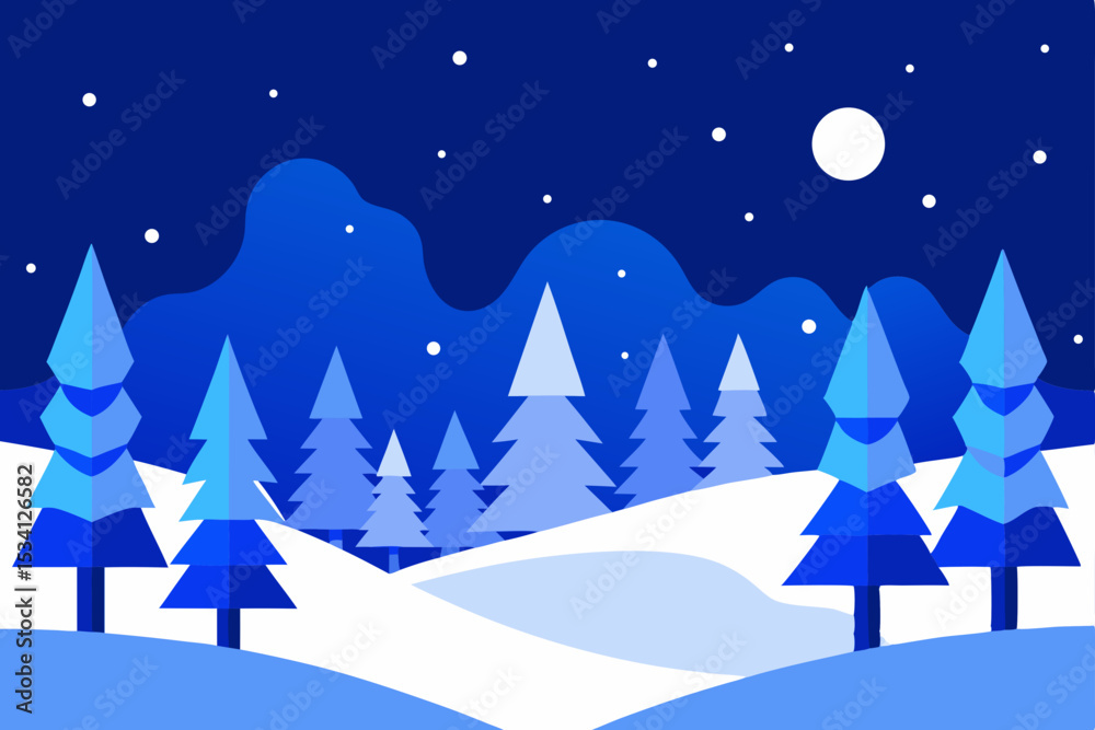 Naklejka premium winter landscape with trees