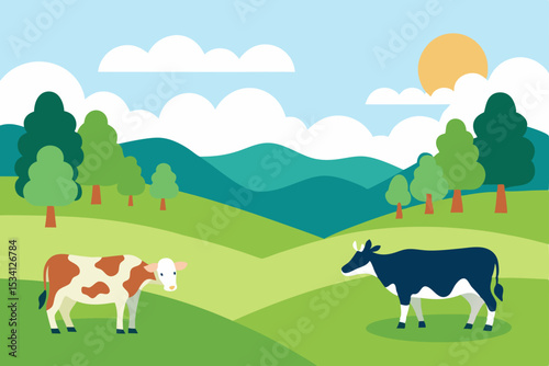 cows on a meadow