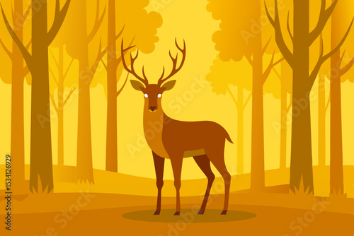 Silhouette of a woman on a chair, a deer nearby, and a winter night sky with a lone tree