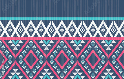 Ethnic abstract ikat art. Fabric Morocco, geometric pattern color oriental. Design for background textile, fabric, curtain, carpet, wallpaper, clothing, wrapping, Batik.