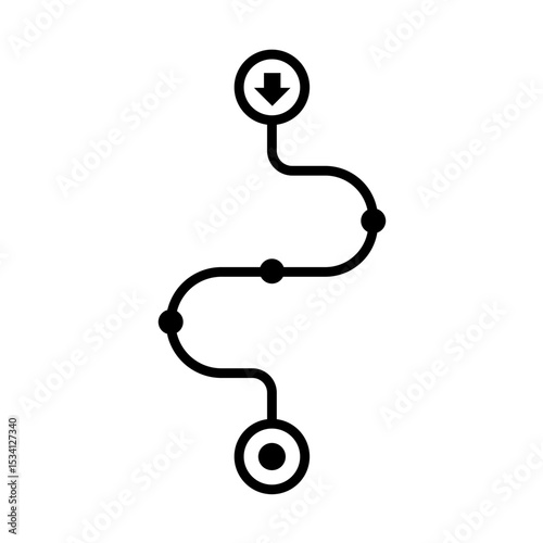product roadmap, project development roadmap – simple vector icon	