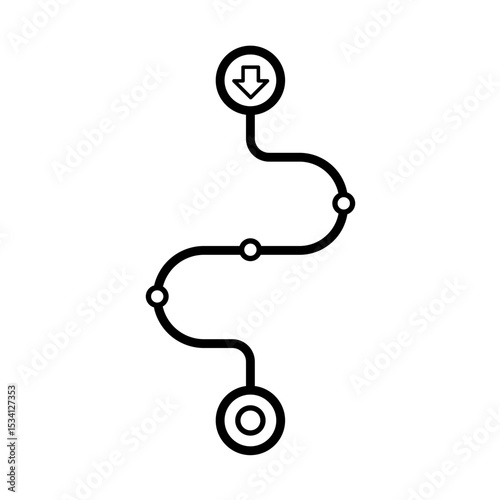 product roadmap, project development roadmap – simple vector icon	