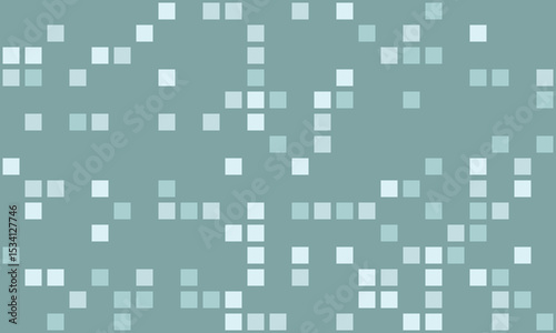 Abstract pixelated background.  Subtle teal and white squares create a calming yet modern digital feel. Ideal for technology, data, or website backgrounds.