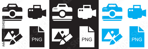 Photography  and  Image Editing Icon.  Camera, Photo, Picture Editing vector. Vector for websites, mobile interfaces, presentations, banner, visual branding etc. Vector illustration. EPS 10