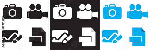Photography  and  Image Editing Icon.  Camera, Photo, Picture Editing vector. Vector for websites, mobile interfaces, presentations, banner, visual branding etc. Vector illustration. EPS 10