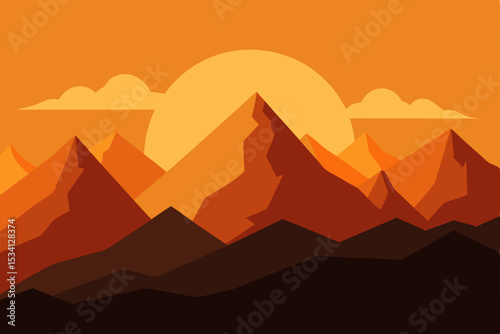 vector illustration of mountains landscape