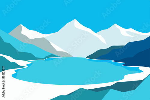 vector illustration of a mountain landscape