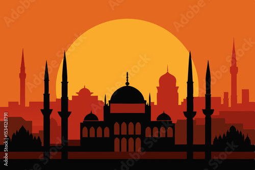 taj mahal in sunset