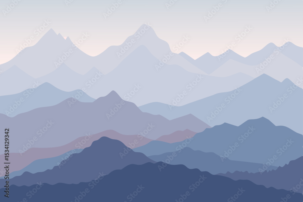 Naklejka premium mountain landscape in the morning