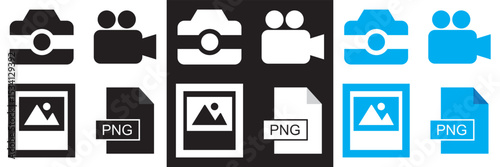 Photography  and  Image Editing Icon.  Camera, Photo, Picture Editing vector. Vector for websites, mobile interfaces, presentations, banner, visual branding etc. Vector illustration. EPS 10