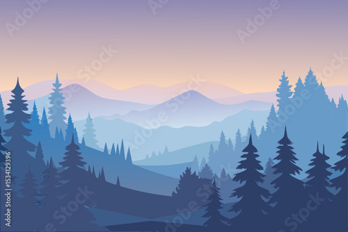 winter mountain landscape with snow