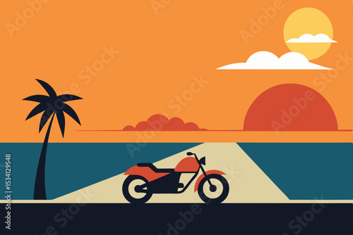 silhouette of a woman on a motorcycle