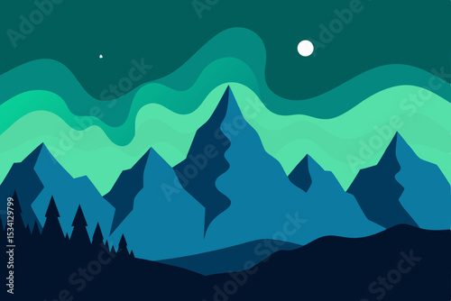 mountain landscape vector illustration
