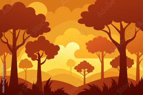 autumn trees vector illustration