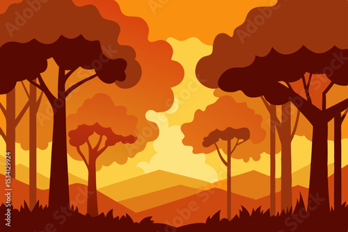 autumn landscape with tree