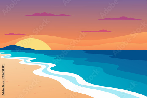 sunset on the beach