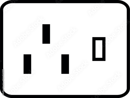 Illustration of find vector image of type i electrical outlet plug with three rectangular prongs for design and engineering use vector