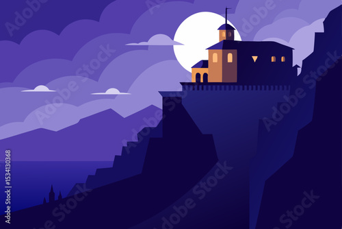 castle in the night vector