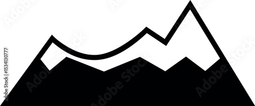 Illustration of mountain range silhouette vector graphic for outdoor adventure and nature landscape design and scenic views icon vector