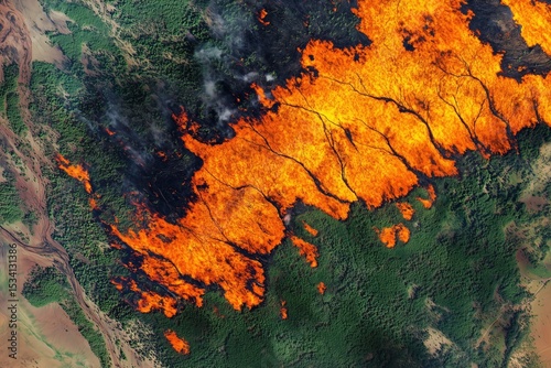 Fire in the forest, how it affects it. Satellite data shows what the fire did to the forest.
