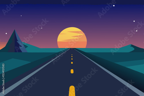 road in the night