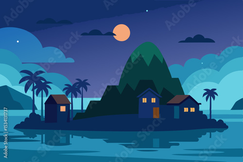 night landscape with castle