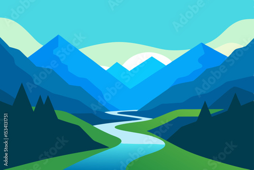 mountain landscape with mountains