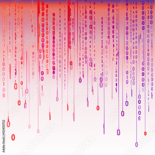 binary code cascading down like digital rain, representing data insights, vibrant hues
