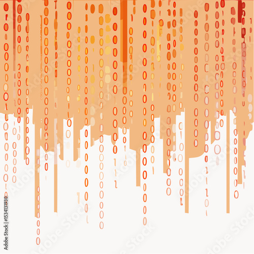 binary code cascading down like digital rain, representing data insights, vibrant hues