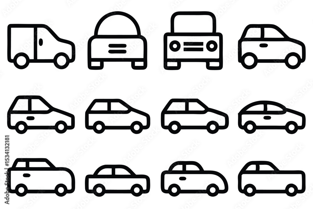 Fototapeta premium Car icons set vector illustration design for web and mobile