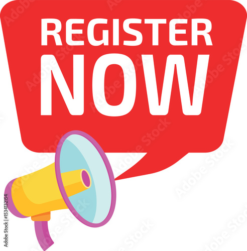 Register Now – Vector Icon or Button for Signup and Enrollment