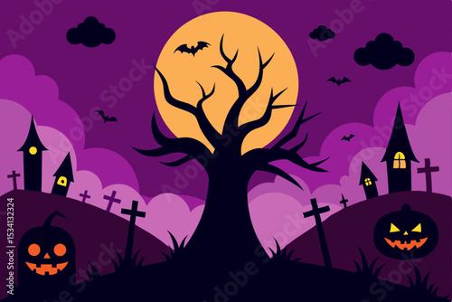 halloween background with pumpkins