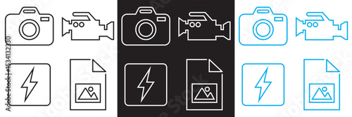 Photography  and  Image Editing Icon.  Camera, Photo, Picture Editing vector. Vector for websites, mobile interfaces, presentations, banner, visual branding etc. Vector illustration. EPS 10