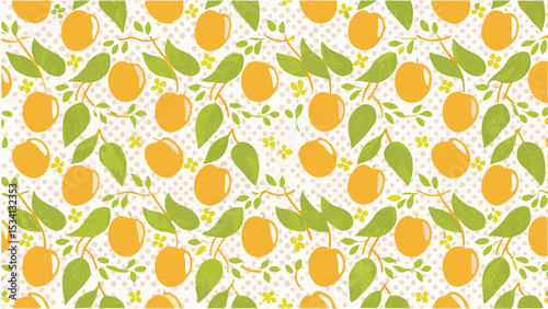 An orchard s promise a bountiful harvest of sweet yellow plums amidst the vibrant leaves on a dotted
