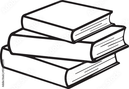 Stack of book liner art