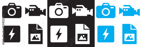 Photography  and  Image Editing Icon.  Camera, Photo, Picture Editing vector. Vector for websites, mobile interfaces, presentations, banner, visual branding etc. Vector illustration. EPS 10
