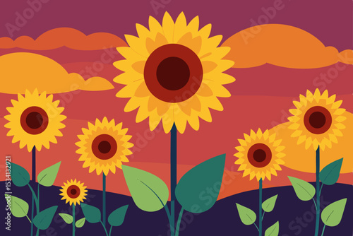 abstract background with sunflower