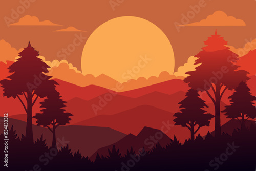 sunrise in the mountains