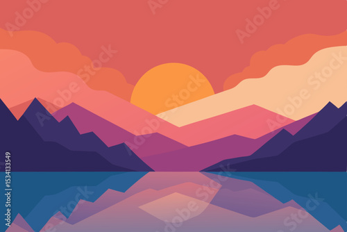 vector illustration of mountains in the background