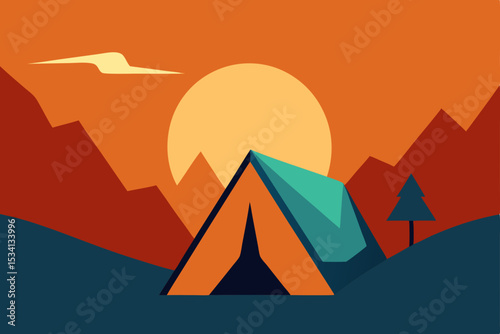 vector illustration of a mountain landscape