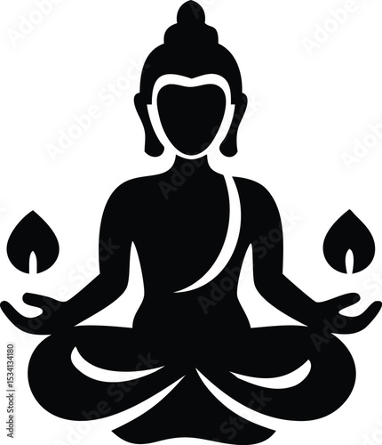 Silhouette of Woman Meditating in Lotus Pose