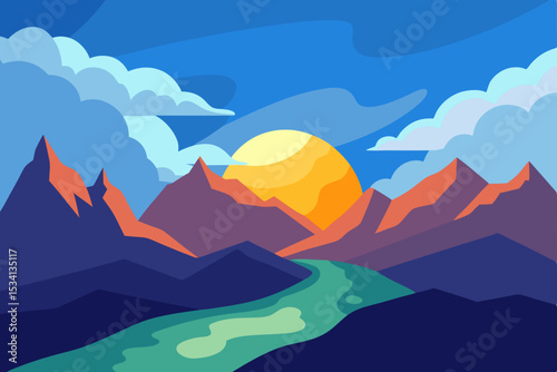 mountain landscape with mountains
