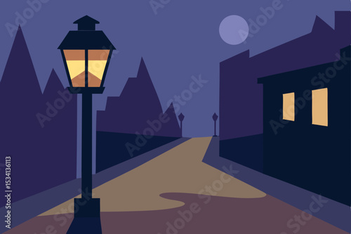 street lamp in night