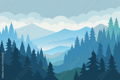 Cloud-kissed peaks define this majestic mountain landscape, where green valleys meet snowy slopes under a vast sky, embodying the serene beauty of nature's untouched wilderness